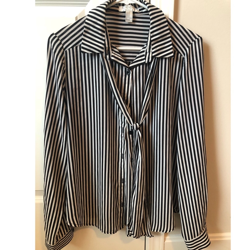 Striped Black & White Blouse